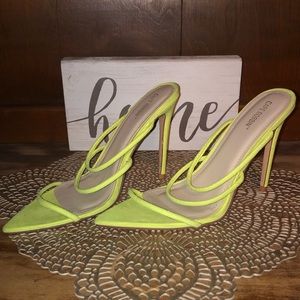Neon green heels